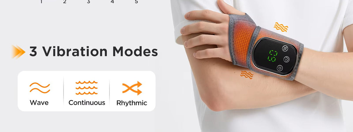 Electric Thermal Wrist Massager with Vibration & 5-Speed Hot Compress