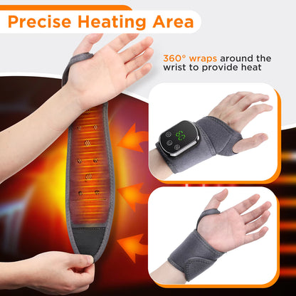 Electric Thermal Wrist Massager with Vibration & 5-Speed Hot Compress