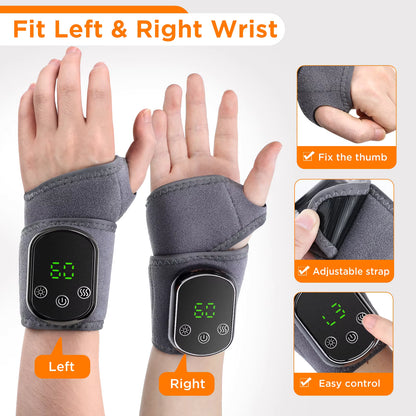 Electric Thermal Wrist Massager with Vibration & 5-Speed Hot Compress