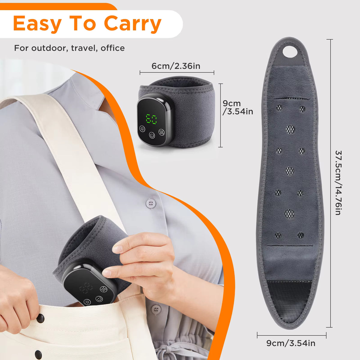 Electric Thermal Wrist Massager with Vibration & 5-Speed Hot Compress