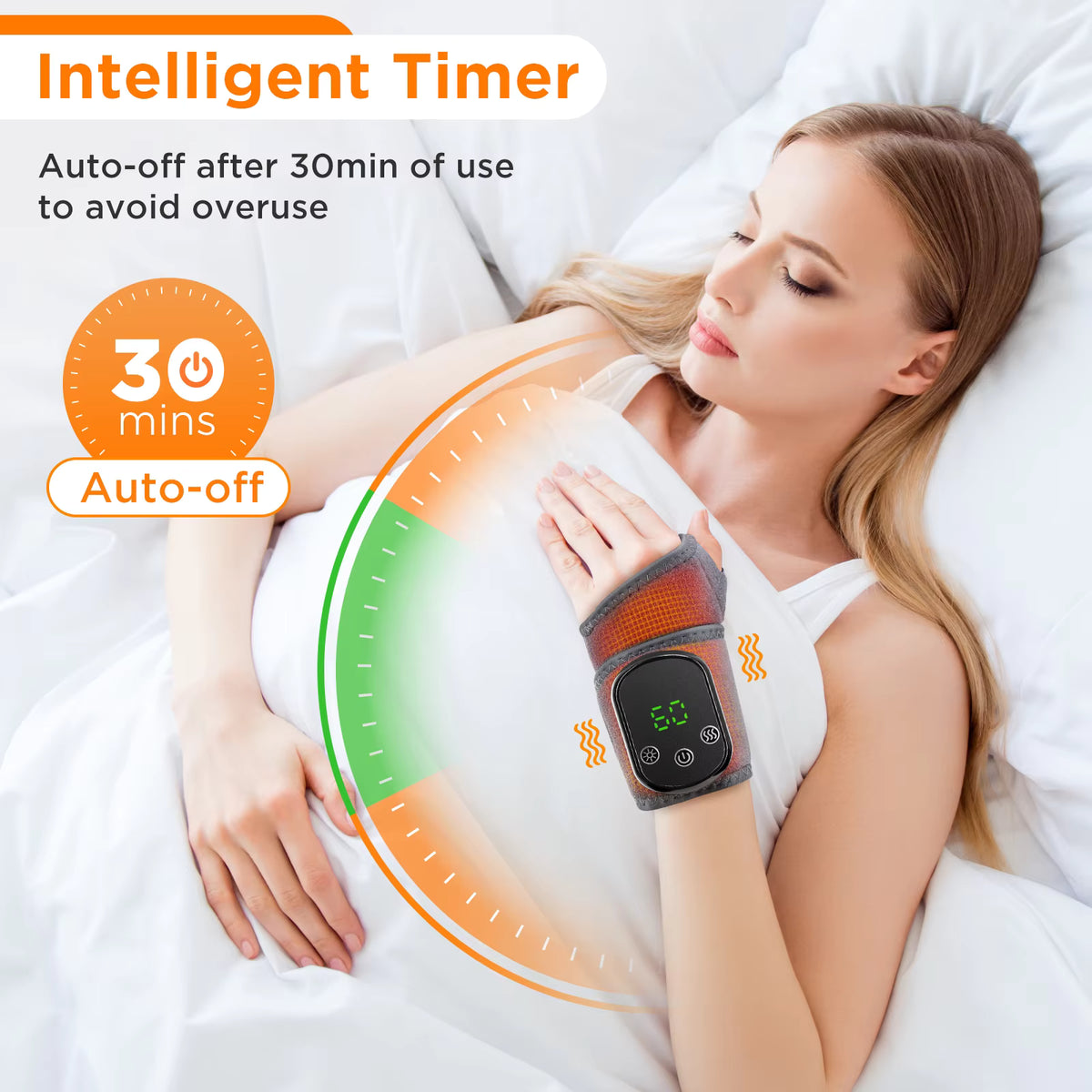 Electric Thermal Wrist Massager with Vibration & 5-Speed Hot Compress