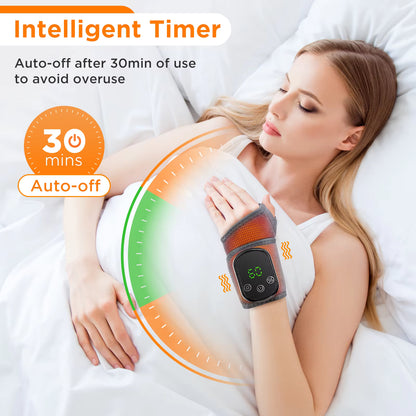 Electric Thermal Wrist Massager with Vibration & 5-Speed Hot Compress